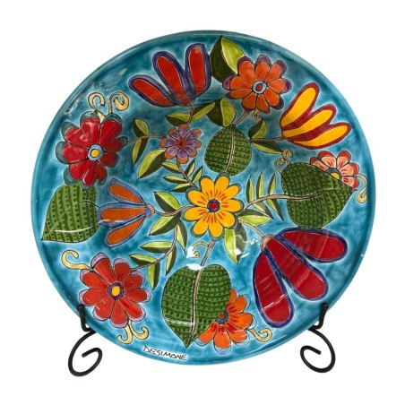 Floral Cous Cous Plate DS De Simone Pottery Floral Cous Cous Plate DS De Simone Pottery